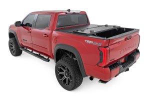 Toyota Tundra Bed Cover - Rough Country - Hard Low Profile, Tri-Fold, Cargo Management - '22-'25 Toyota Tundra Bed Cover - Rough Country - Hard Low Profile, Tri-Fold, Cargo Management - '22-'25